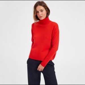 Red Everlane Cashmere Mock Neck Sweater